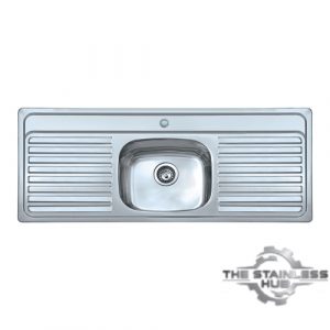 1310 x 500 single bowl double drainer inset sink