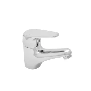 Deva ADORE313 mono basin mixer tap in chrome with tilt and turn control for compact basins.