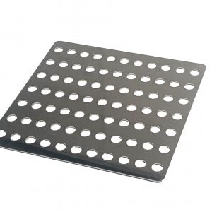 150mm square brushed 304 stainless steel drain cover for outdoor gutter use, corrosion-resistant and easy to install.