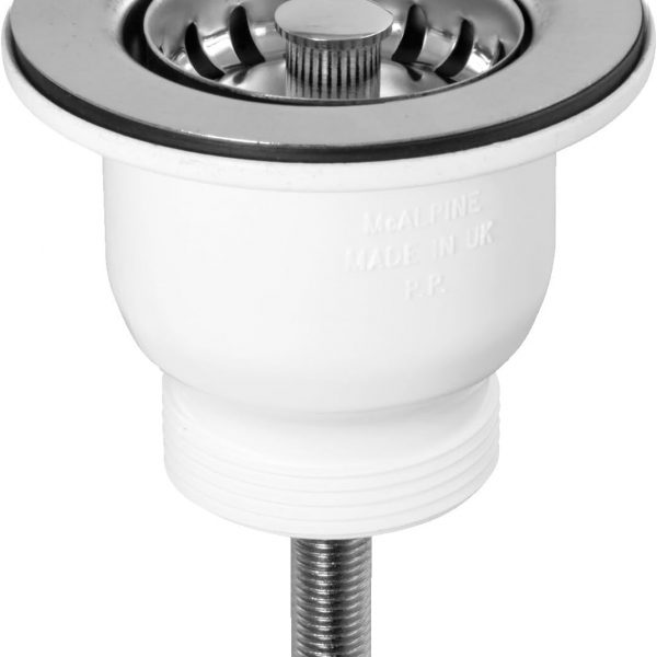 Mcalpine 85mm Chrome Belfast Sink Basket Strainer Waste Kit MBSWSS85-90
